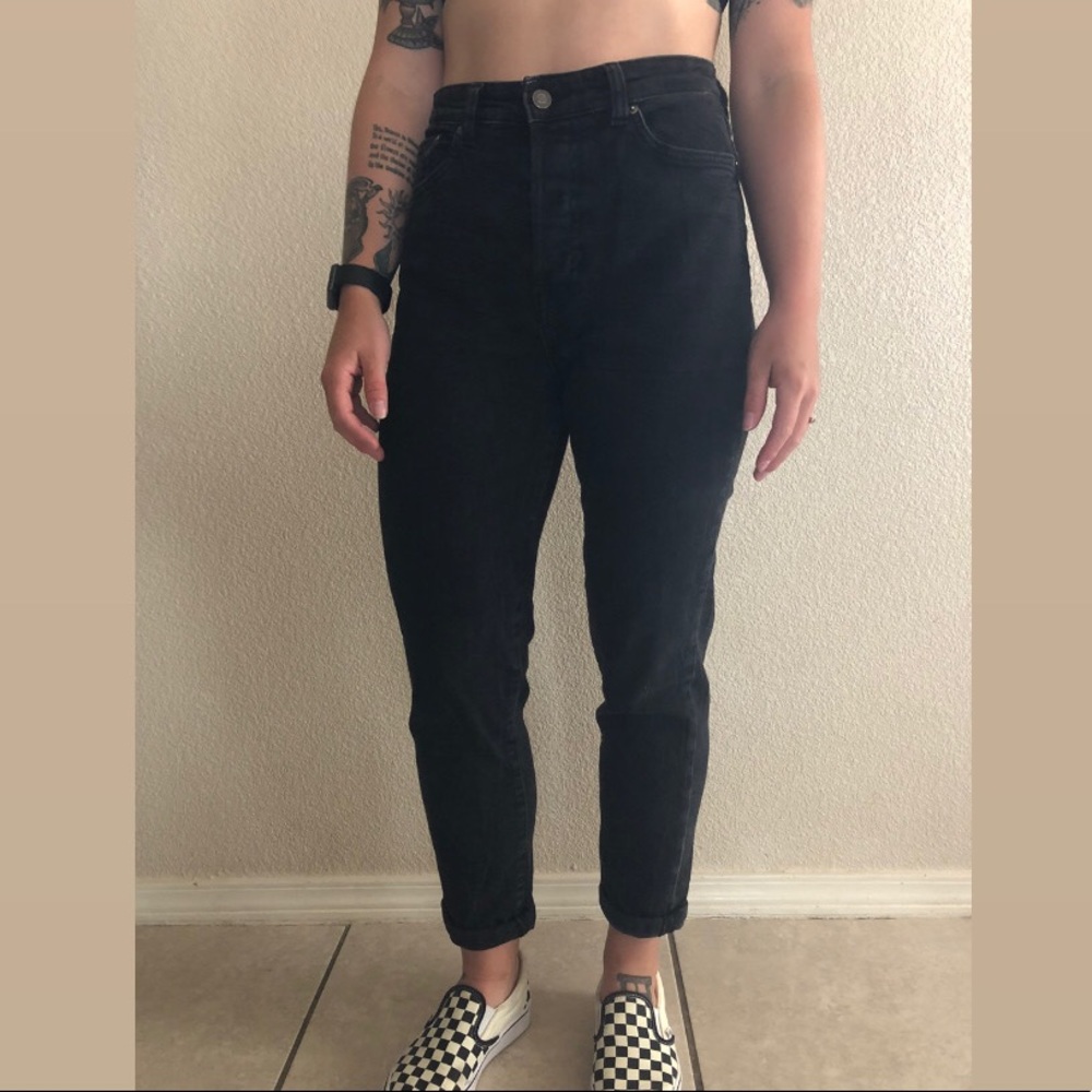 H&M black denim mom jeans